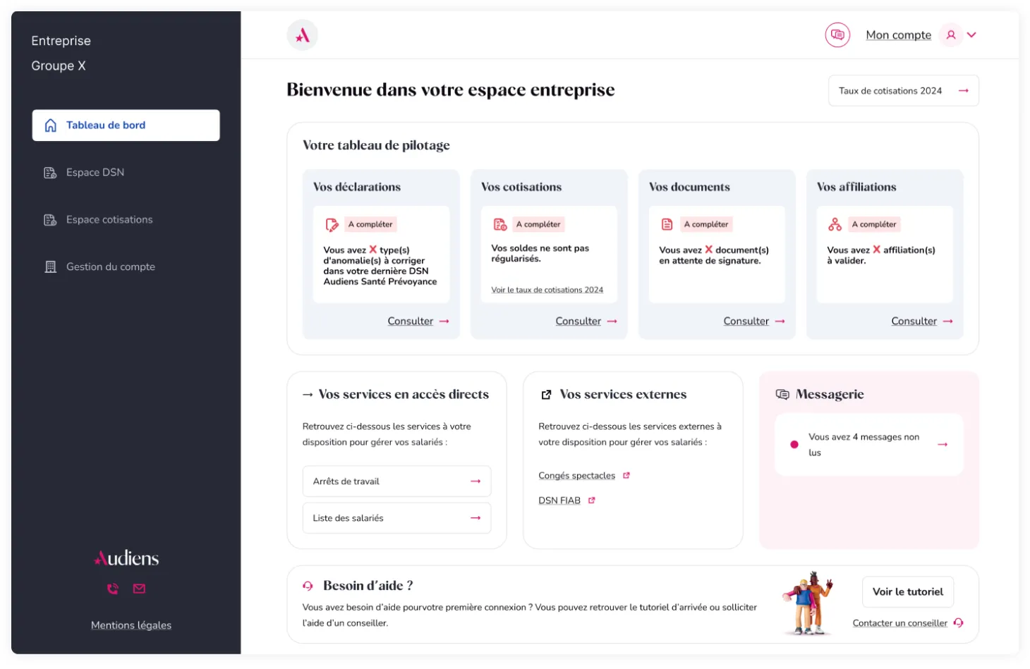 Espace client Entreprise